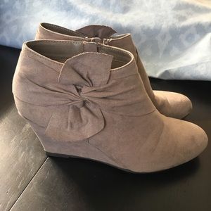 Taupe Wedge Booties (Chinese Laundry)